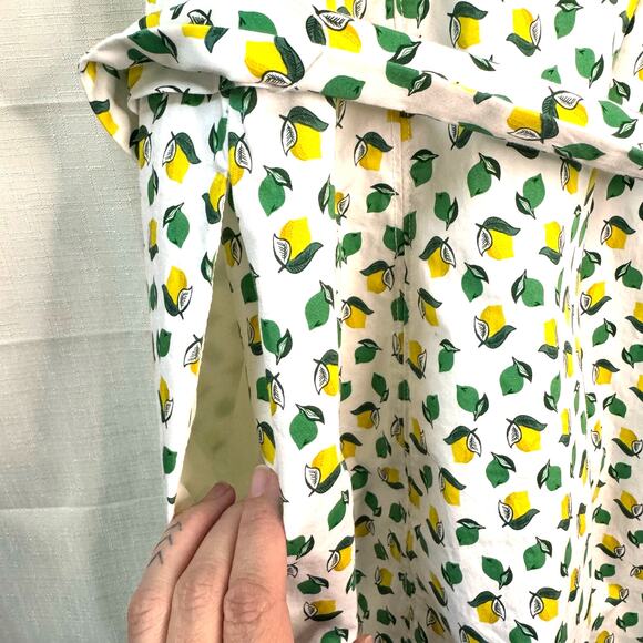 BODEN Mischa Midi Dress Womens 16/18 Fit & Flare Cotton Citrus Lime Lemon Summer - Picture 6 of 13